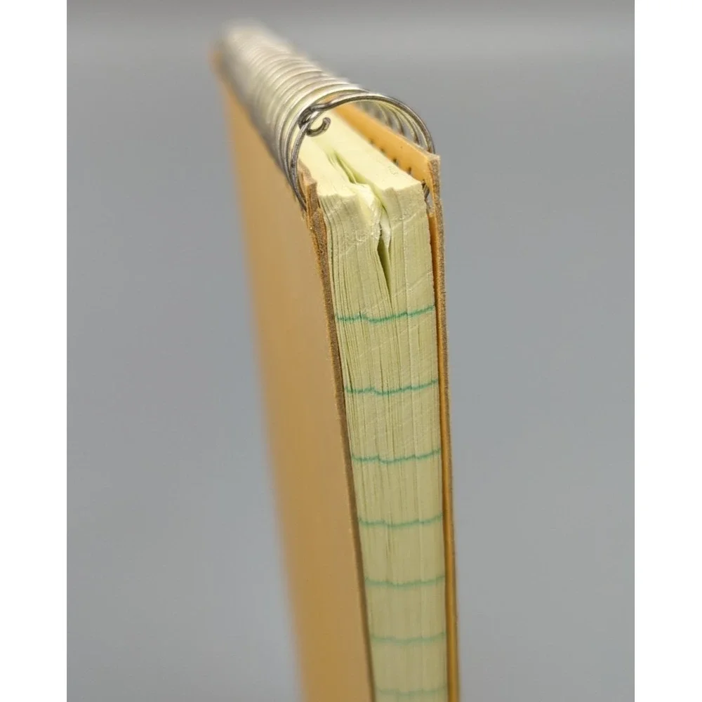 Staples Steno Book Gregg‎ Ruled 6 x 9 inch Green Tint 80 Sheets Tan Covers